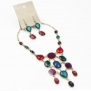Resin Stone Necklace&Earrings 